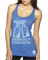 Double Lightning & Craft Beer Women's Tank- Drink Beer From Here Hockey Shirt