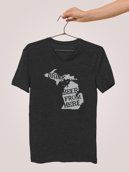 Michigan Drink Beer From Here® - V-Neck Craft Beer shirt