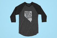 Nevada Drink Beer From Here® - Craft Beer Baseball tee