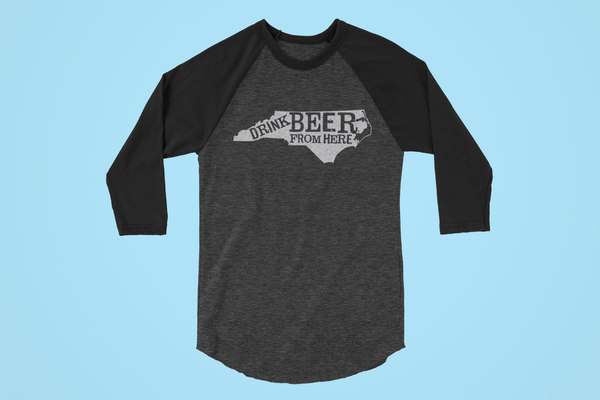North Carolina Drink Beer From Here® - Craft Beer Baseball tee