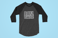 Wyoming Drink Beer From Here® - Craft Beer Baseball tee