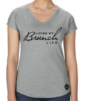 Living My Brunch Life- Women's V-Neck tee- t-shirt