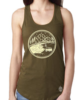 Beer and Camping - Women’s Racerback Tank