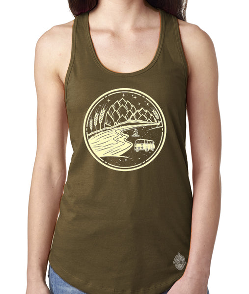 Beer and Camping - Women’s Racerback Tank