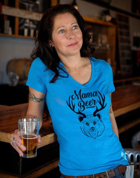 Craft Beer shirt- Mama Beer- V-Neck t-shirt