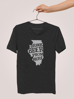 Illinois Drink Beer From Here® - V-Neck Craft Beer shirt