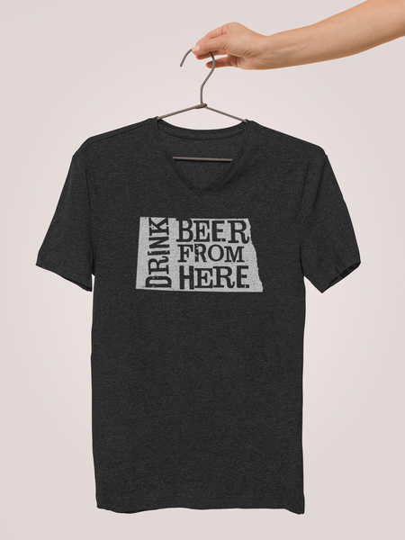 North Dakota Drink Beer From Here® - V-Neck Craft Beer shirt