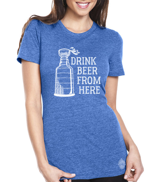 Lightning & Craft Beer Women's Tee- Drink Beer From here hockey shirt
